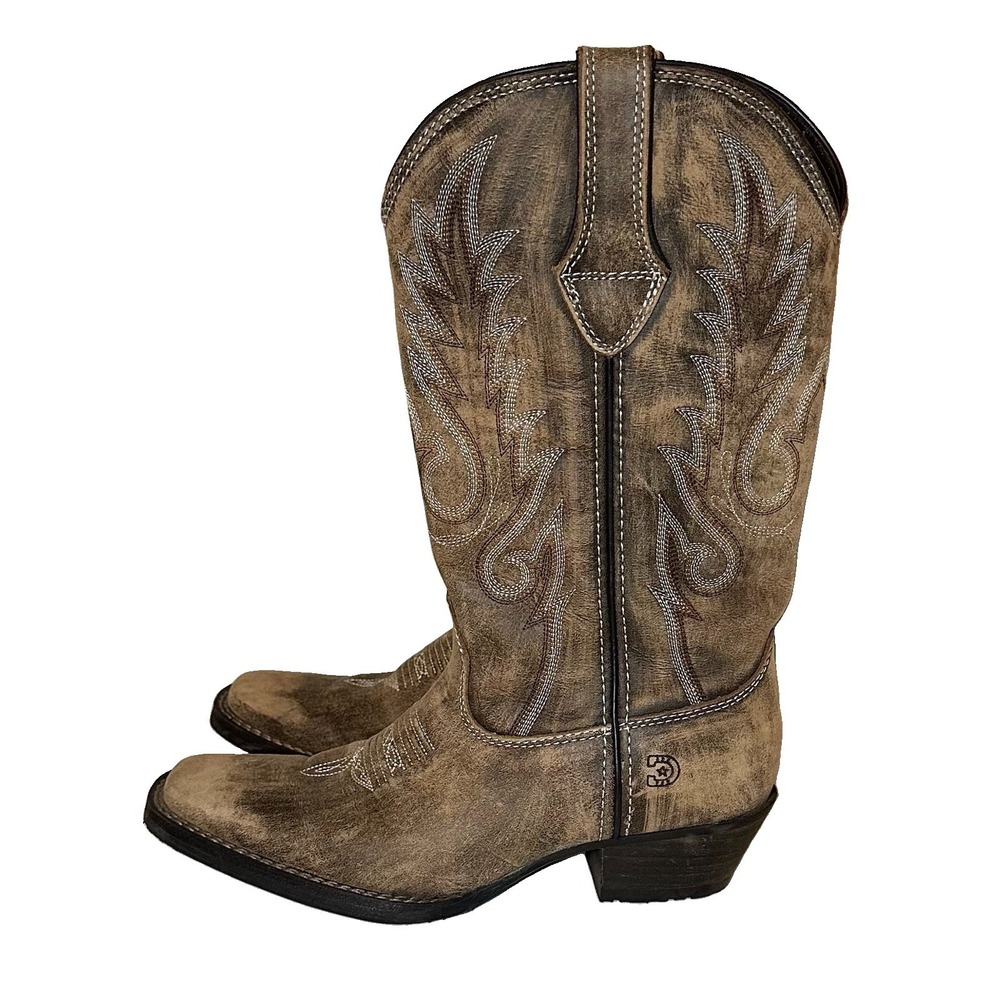 Durango Women's 7M Dream Catcher Western Cowboy Distressed Leather Brown Boots